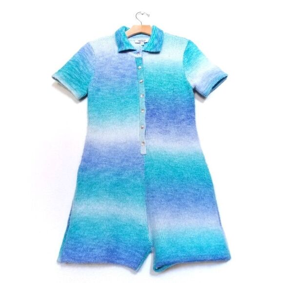 NWT Frankies Bikinis Rose Knit Lounge Romper Horizon Tie...